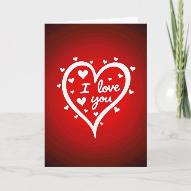 Carte Je T'Aime Cœur Romantique (Devant)