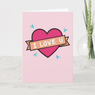 Carte Je T'aime Coeur Rose