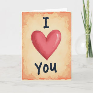 Carte Je T'Aime Cœur Texturé Romantique
