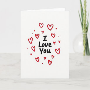 Carte Je T'Aime Cœurs Pailletés