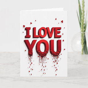 Carte Je T'Aime Cœurs Rouge Foncé