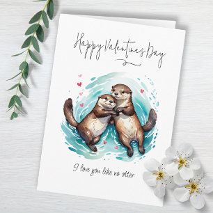 Carte Je t'aime comme No Otter Pun Saint Valentin