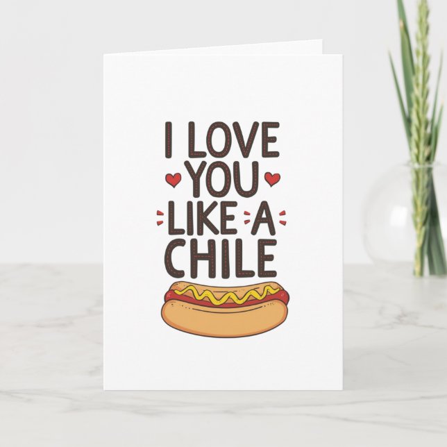 Carte Je t'aime comme un chili dog (Devant)