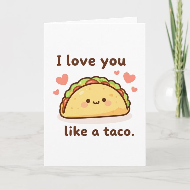 Carte Je t'aime comme un taco (Devant)