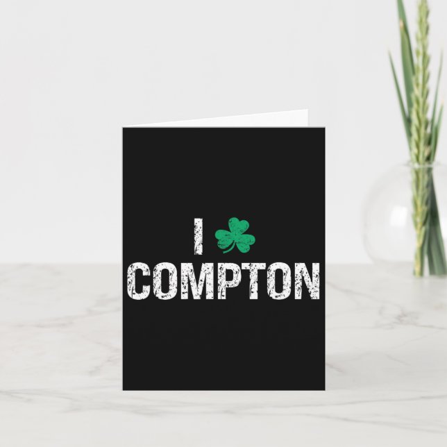 Carte Je t'aime Compton Shamrock Trèfle Saint-Patrick  (Devant)