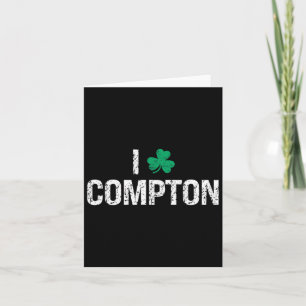 Carte Je t'aime Compton Shamrock Trèfle Saint-Patrick 