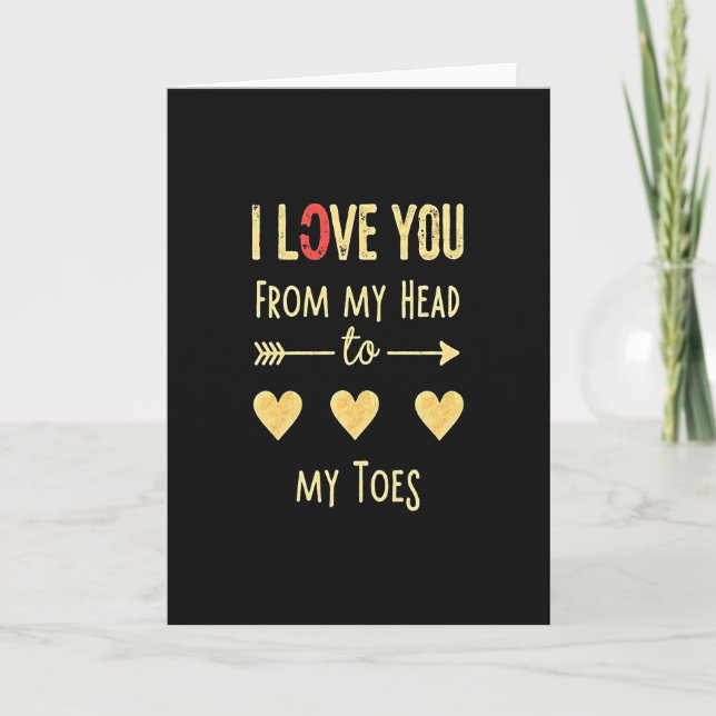 Carte Je T'Aime De La Tête Aux Pieds (Devant)