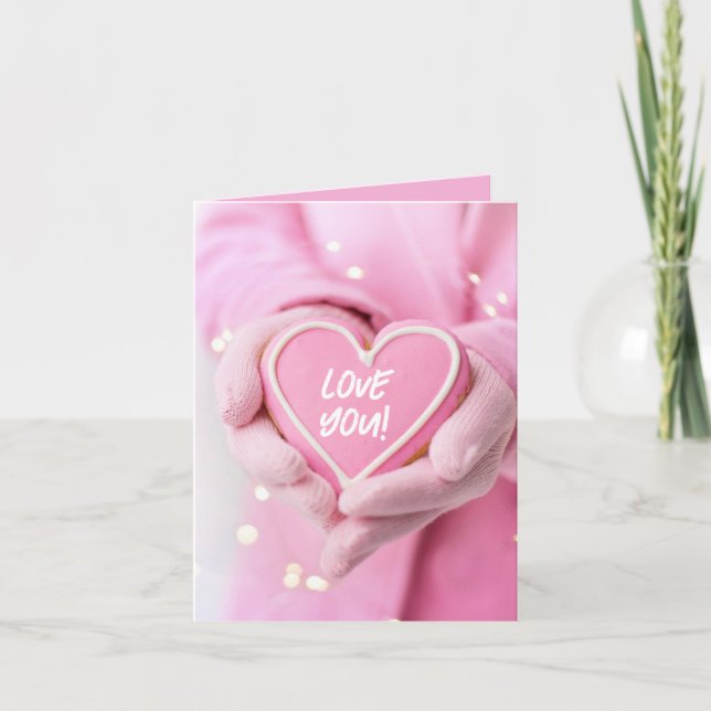 Carte "Je t'aime !" Douce friandise Saint-Valentin (Devant)