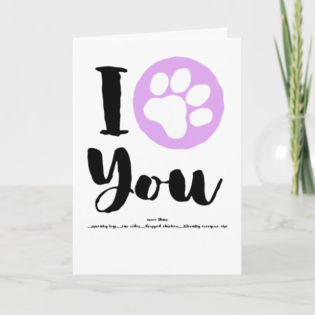 Carte Je t'aime du chien (Devant)