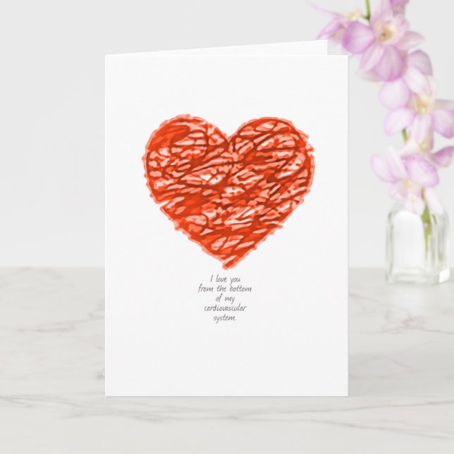Carte Je t'aime du fond de mon système cardiovasculaire. (Orchidée)