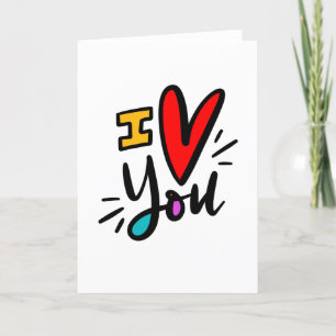 Carte Je t'aime, écrit à la main