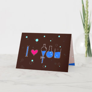 Carte « Je t'aime » écrit avec de la verrerie, texte per