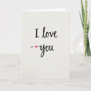 Carte « Je t'aime » écrite à la main