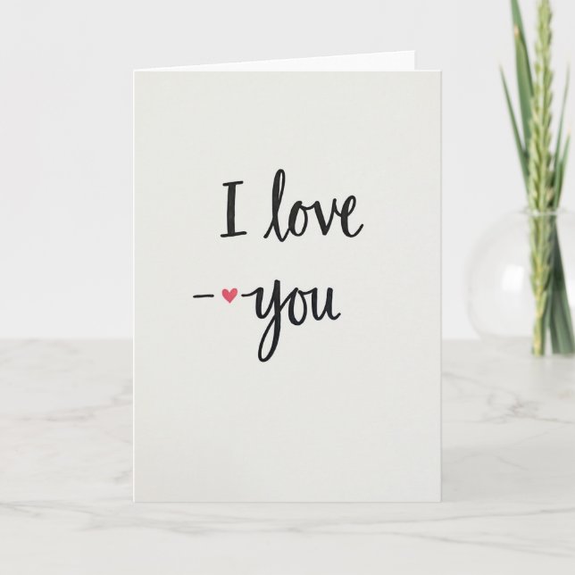 Carte « Je t'aime » écrite à la main (Devant)