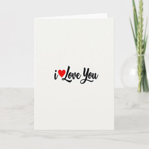Carte Je T'Aime Écriture Cœur Rouge