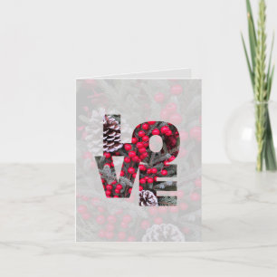 Carte Je t'aime, fille d'anniversaire ! Baies rouges de 