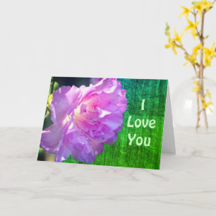 Carte Je T'Aime Fleur Rose Azalea