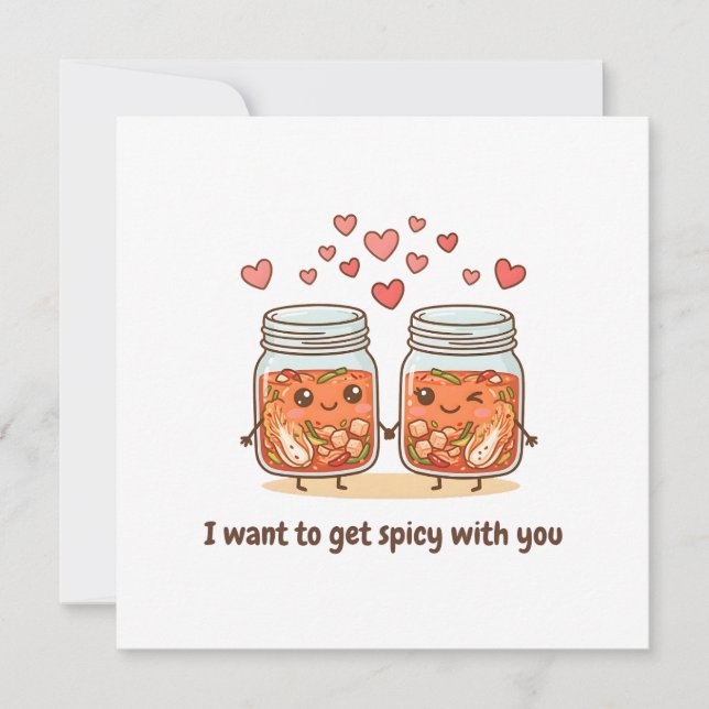Carte Je t'aime Flirty Salutation Coréenne Mignonne Kimc (Devant)