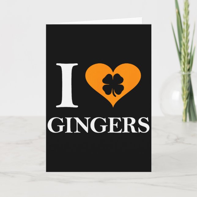 Carte Je T'aime Gingers Heart Shamrock Rouge Amant Chemi (Devant)