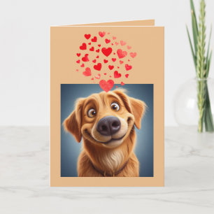 Carte Je t'aime Goofy en amour Cœurs de chien