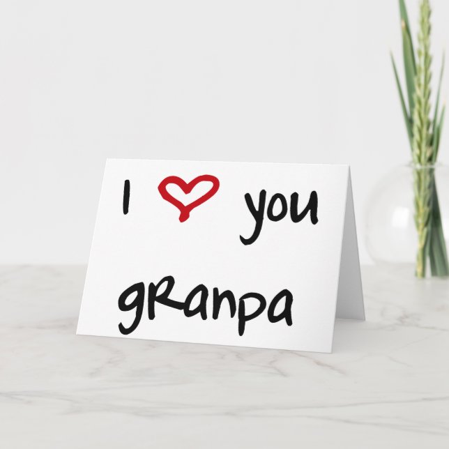 Carte Je t'aime, grand-papa (Devant)