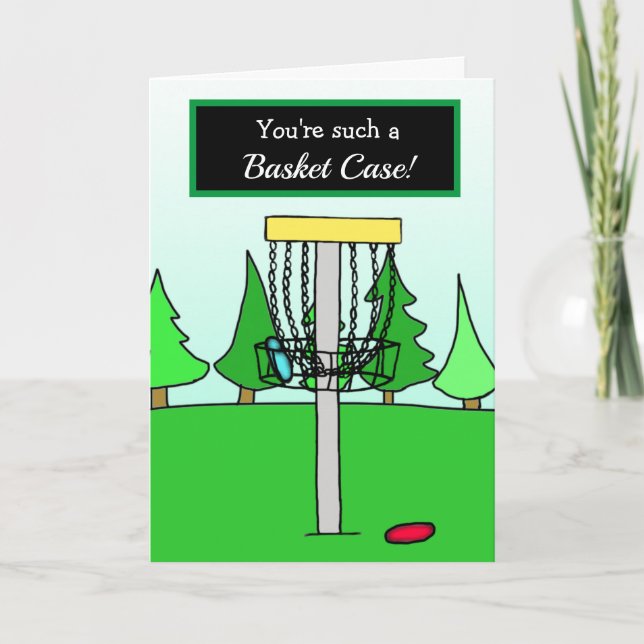 Carte Je t'aime, Humour de Disc Golf, Panier à problèmes (Devant)