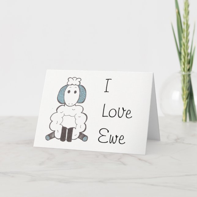 Carte Je t'aime - I Love Ewe Card (Devant)