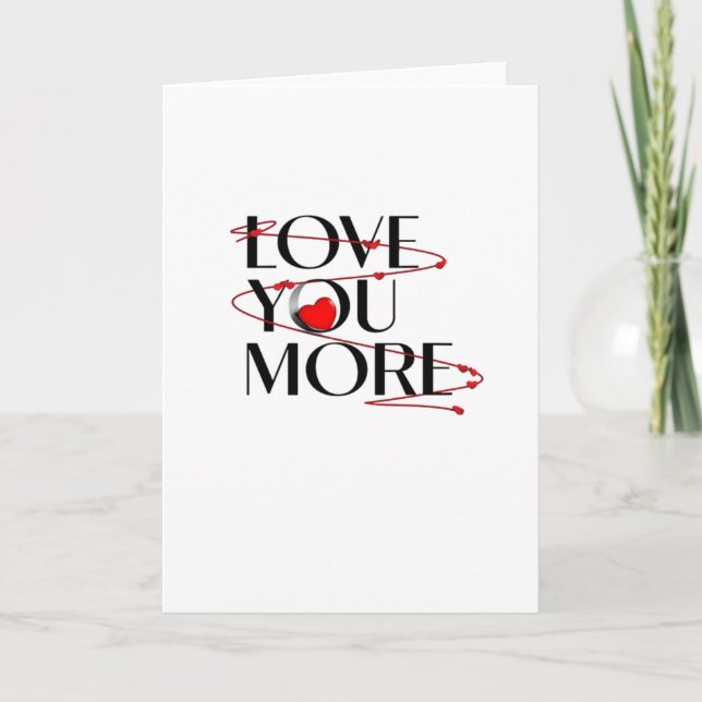 Carte Je t'aime Je t'aime plus dans un style joyeux et s (Devant)
