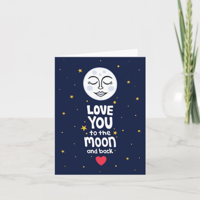 Carte Je t'aime jusqu'à la lune et retour (Devant)