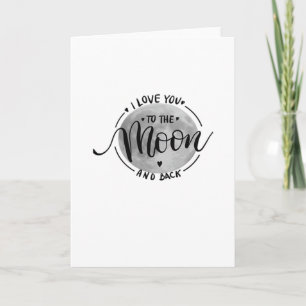 Carte Je t'aime jusqu'à la lune et retour Élégant et sin