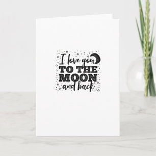 Carte Je t'aime jusqu'à la lune et retour, minimalisme s