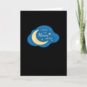 Carte Je t'aime jusqu'à la lune et retour Moderne Esthét