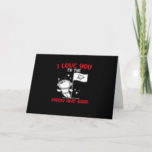 Carte Je t'aime jusqu'à la lune et retour Valetine ludiq