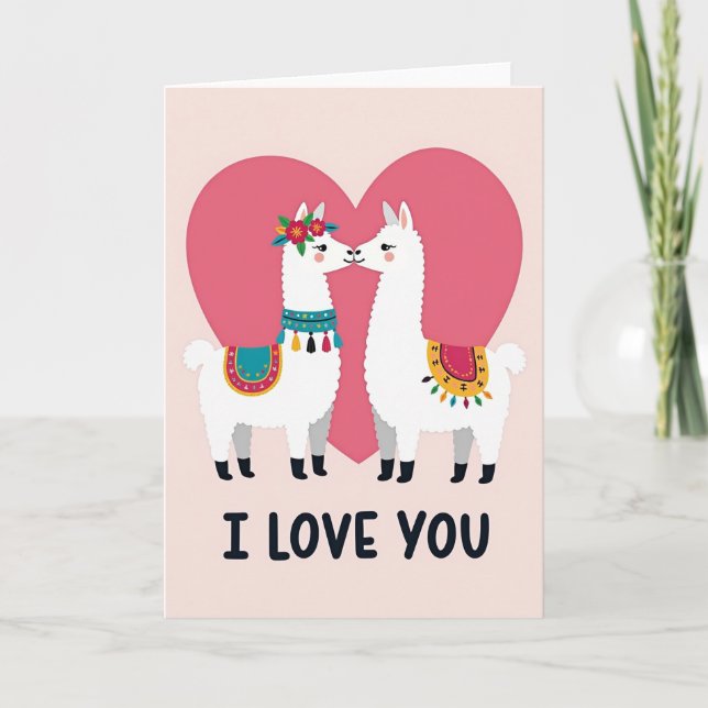 Carte Je T'Aime Lama (Devant)