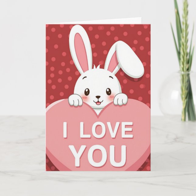 Carte Je T'aime Lapin (Devant)