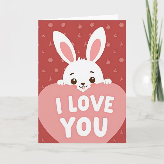 Carte Je T'Aime Lapin Mignon (Devant)
