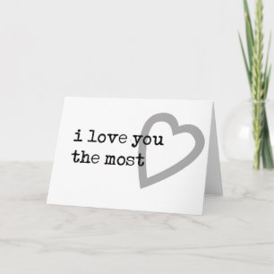 Carte je t'aime le plus coeur mignon