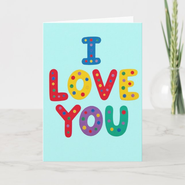 Carte Je T'Aime Lettres Gras (Devant)
