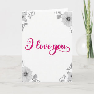 Carte « Je t'aime » Magenta Gras