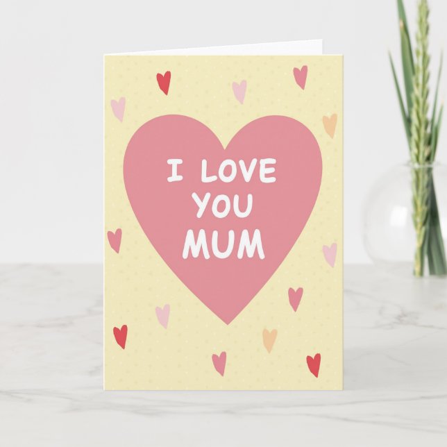 Carte Je T'Aime Maman À Points (Devant)