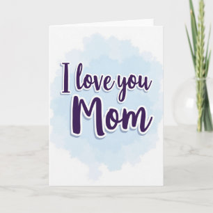 Carte « Je t'aime maman » avec texte violet