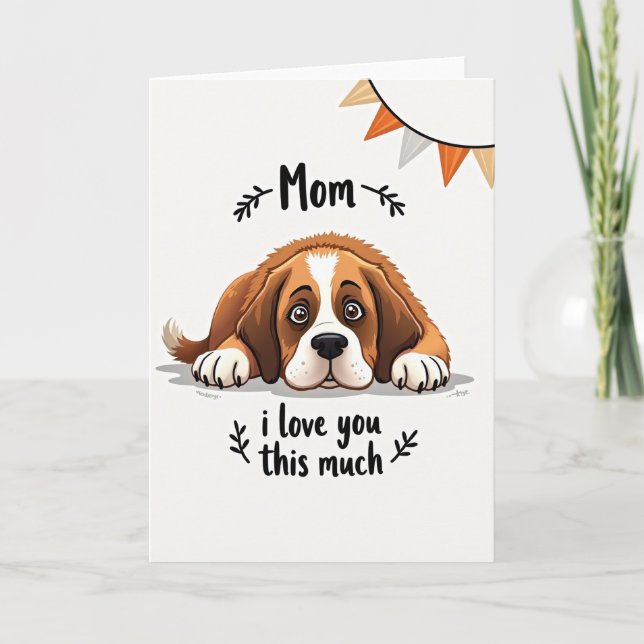Carte Je T'Aime Maman Chien (Devant)