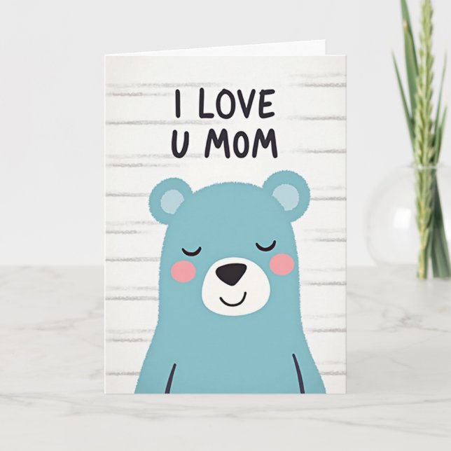 Carte Je T'Aime Maman Ours (Devant)