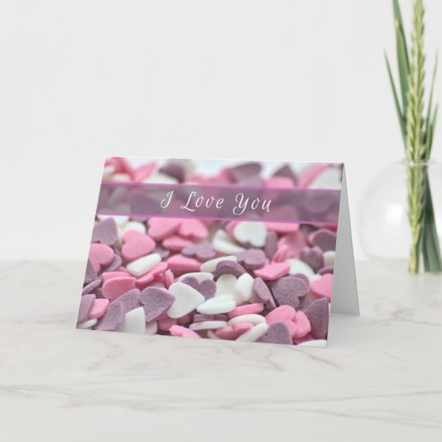 Carte Je t'aime mon doux Valentin avec des cœurs sucrés  (Devant)