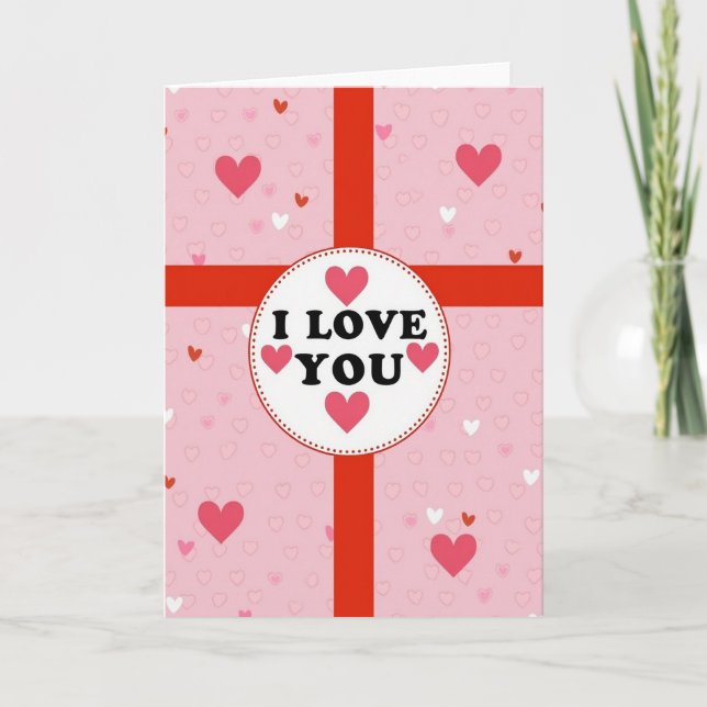 Carte Je T'Aime Motif Cœur (Devant)