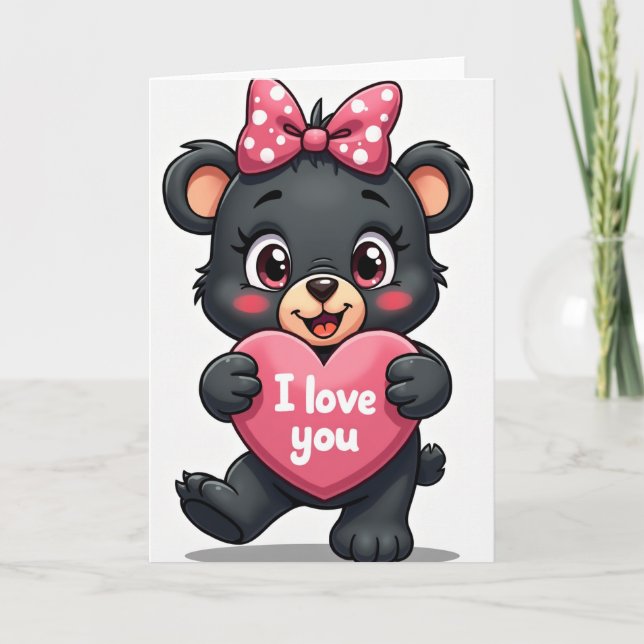 Carte Je T'Aime Ours (Devant)