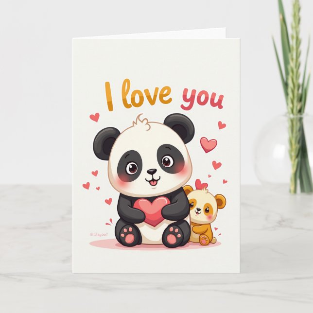 Carte Je T'Aime Panda Bear (Devant)