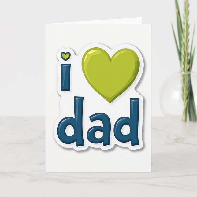 Carte "Je t'aime Papa" en volume (Devant)