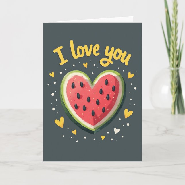 Carte Je T'Aime Pastèque (Devant)