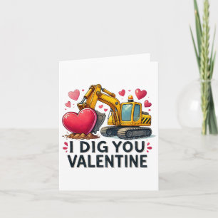 Carte Je t'aime pelle de la Saint-Valentin camion de con